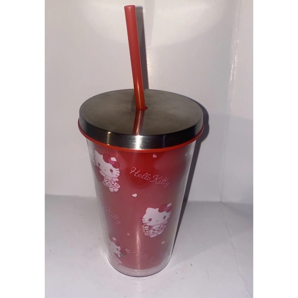 HELLO KITTY Sanrio ZAK! Everyday Smiles Valentine's 2025 Tumbler w/Straw 17 oz